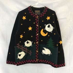 Woolrich Sheep anStars embroidery sweater cardigan